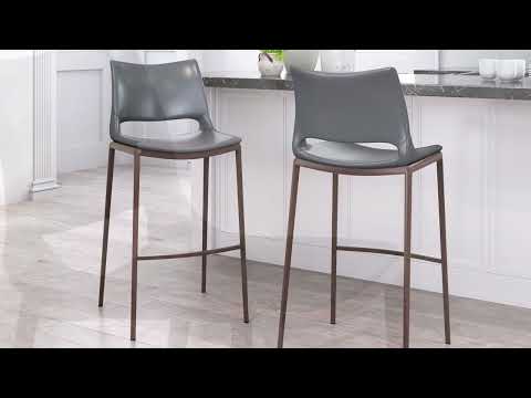 Ace Dark Gray & Walnut Barstool (Set of 2)