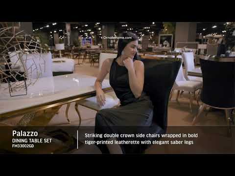 Palazzo Gold/Black 7 Pc. Dining Table Set