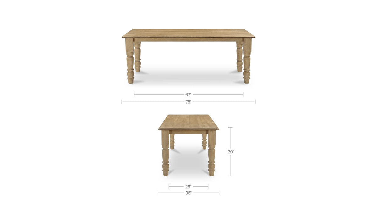 Flynn Natural Rectangle Dining Table