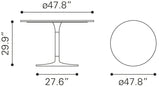 Metropolis Gray & Silver Dining Table