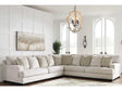 (Online Special Price) Rawcliffe Parchment 3pc Symmetrical Sectional Sofa - Ornate Home