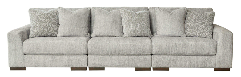 (Online Special Price) Regent Park Pewter 3pc Sectional Sofa - Ornate Home
