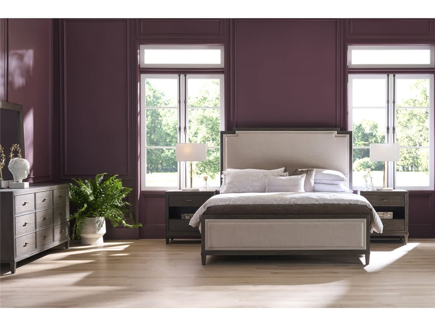 Montclair Cocoa/Silken Fog Queen Bed