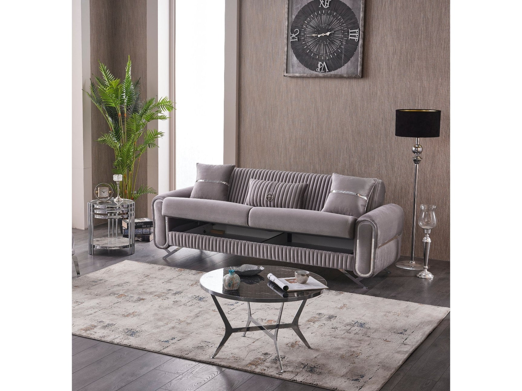 Royal Light Grey Convertible Sofa