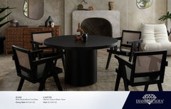 Rune Black Wood Dining Table - Ornate Home