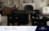 Rune Black Wood Dining Table - Ornate Home