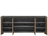 Modern Veil/Haze Four-Door Credenza With Power Bar And Wire Management