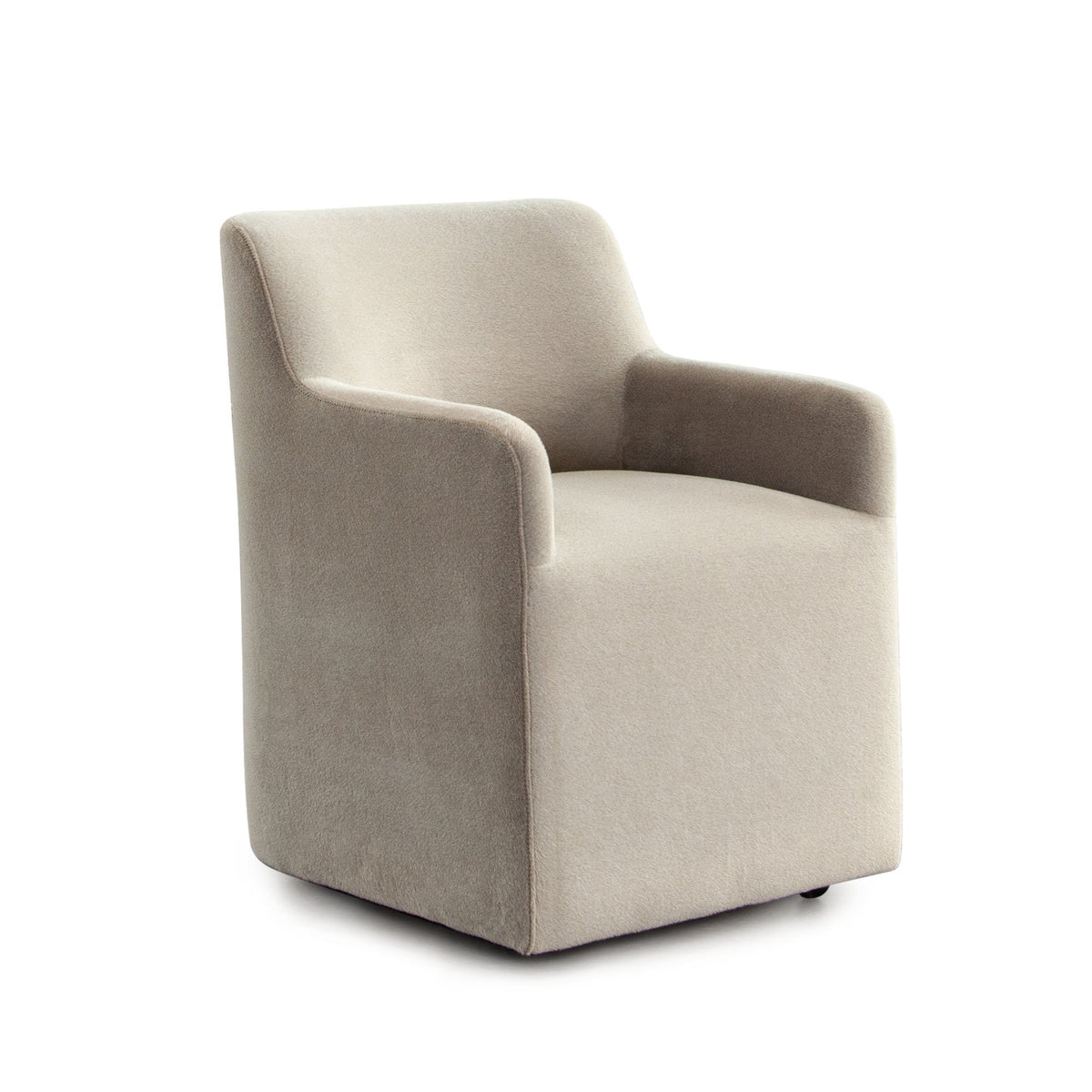 Sable Fawn Alpaca Caster Dining Chair - Ornate Home