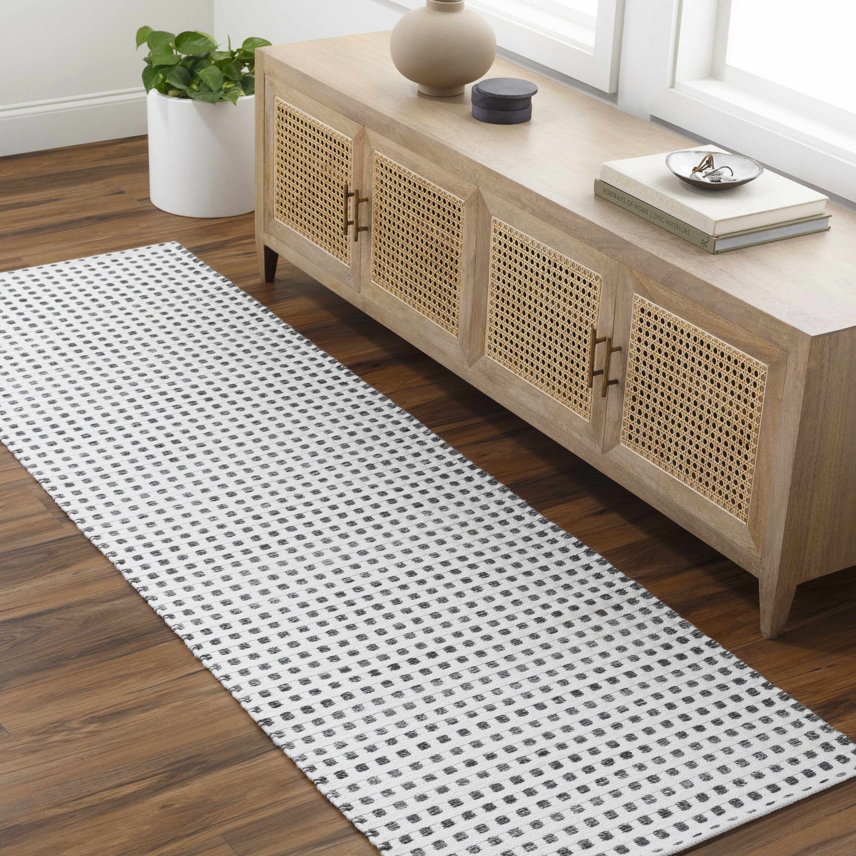 Bence Black & White Area Rug - Clearance