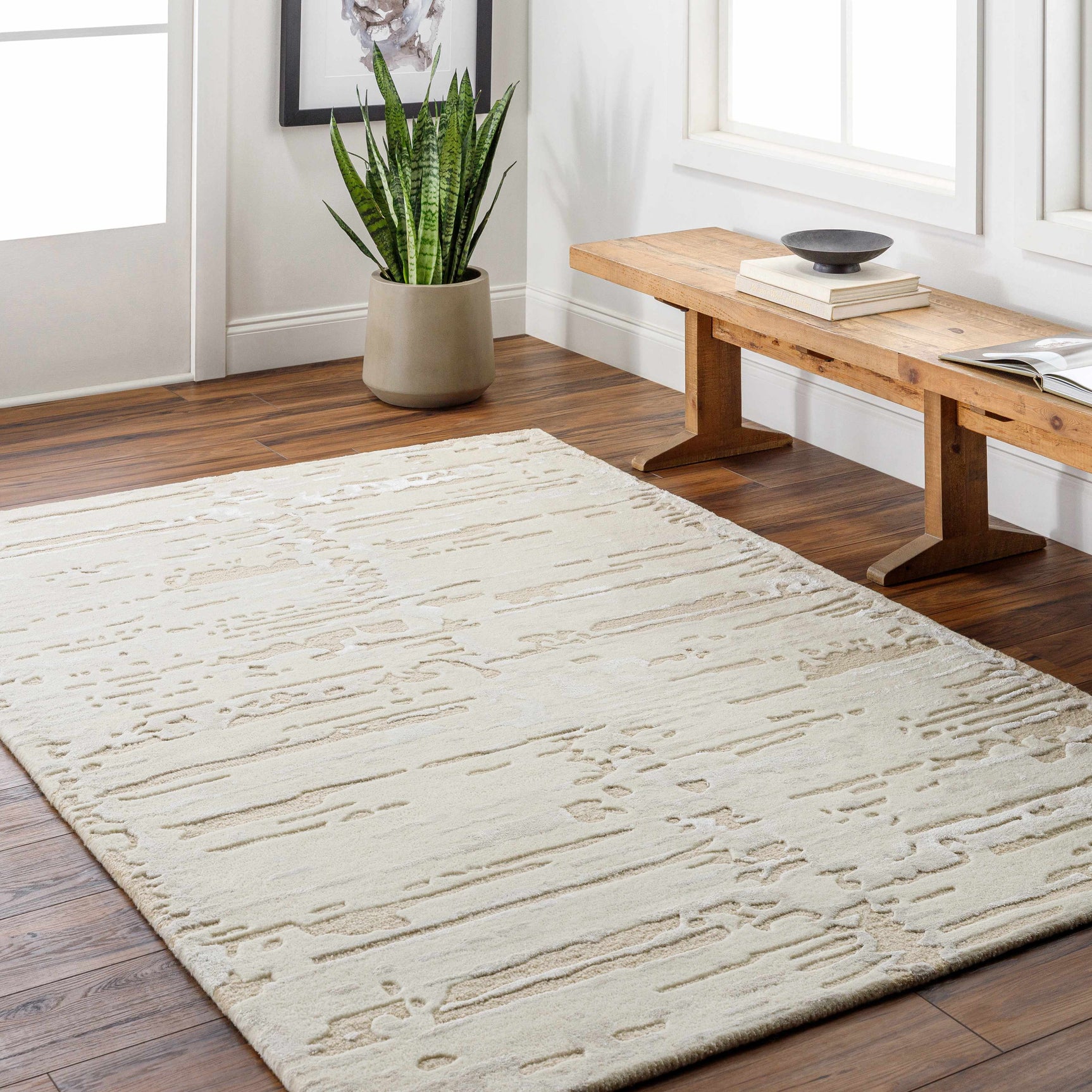 Kadin Beige Abstract Area Rug - Clearance