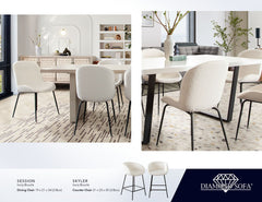 Session Ivory Boucle Dining Chair (Set of 2) - Ornate Home