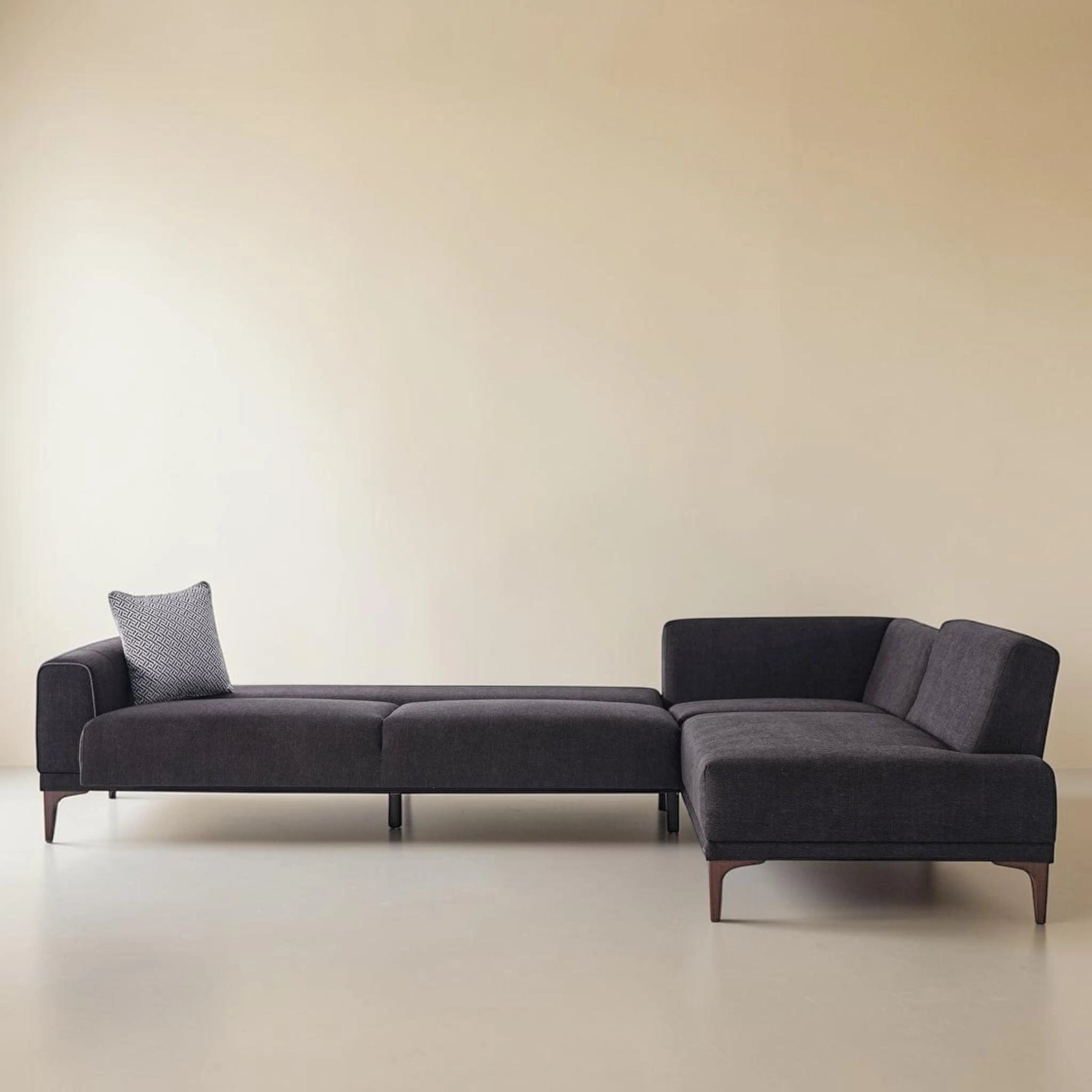 Seul Corte Anthracite L-Shape Sleeper Sectional Sofa