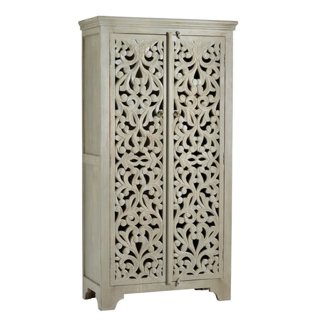 İshana Cream/Brown Tall Cabinet - Ornate Home