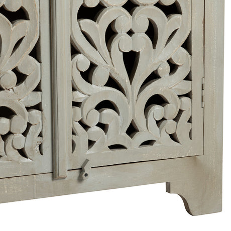 İshana Cream/Brown Tall Cabinet - Ornate Home