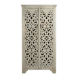 İshana Cream/Brown Tall Cabinet - Ornate Home