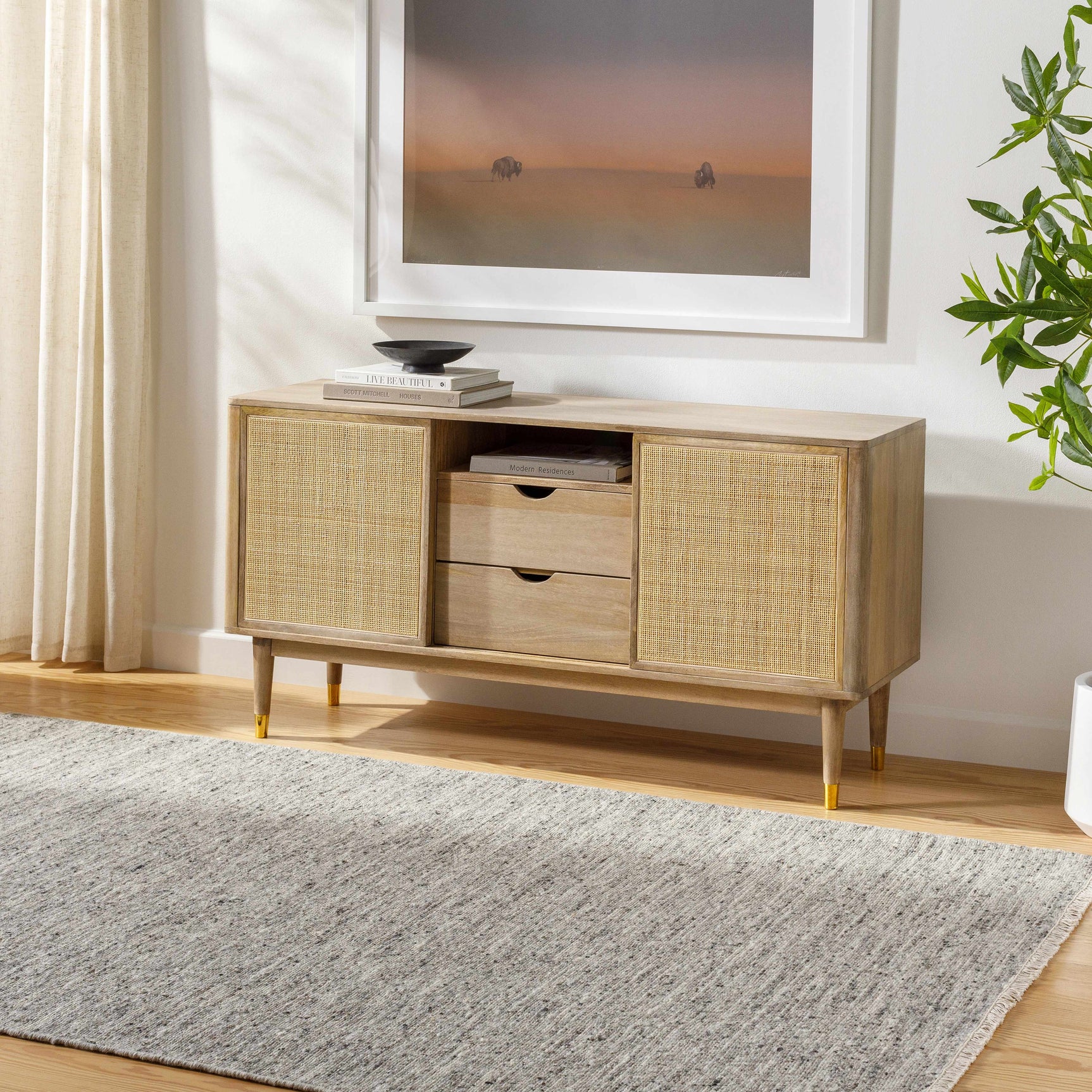 Kylee Gray Wool Area Rug - Clearance