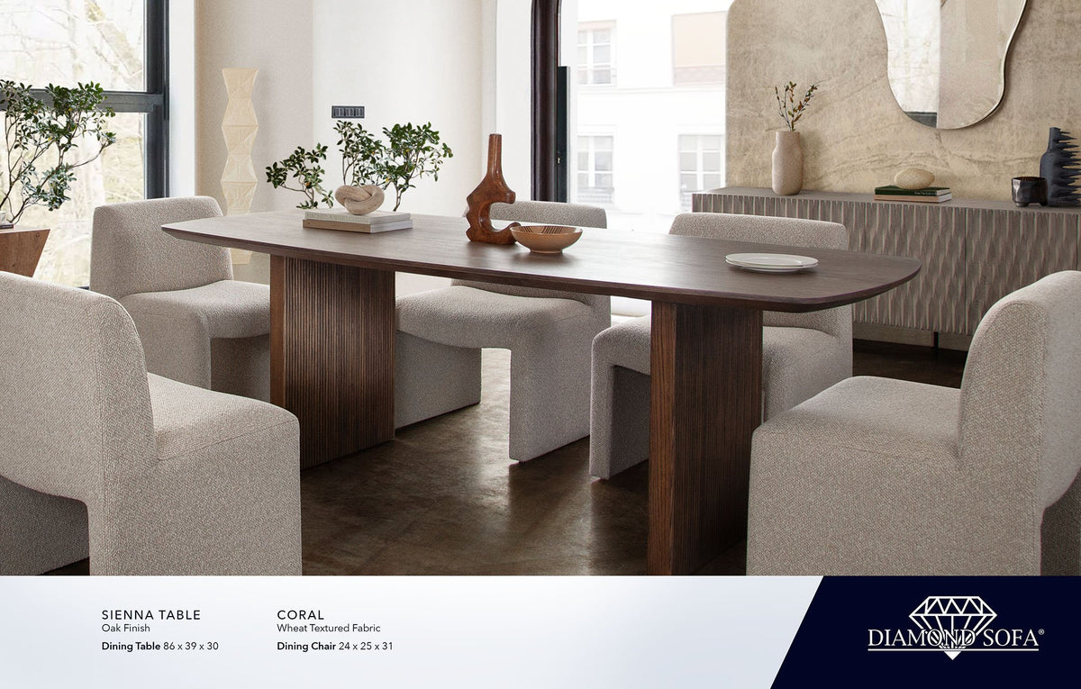 Sienna Dark Oak 86" Dining Table - Ornate Home