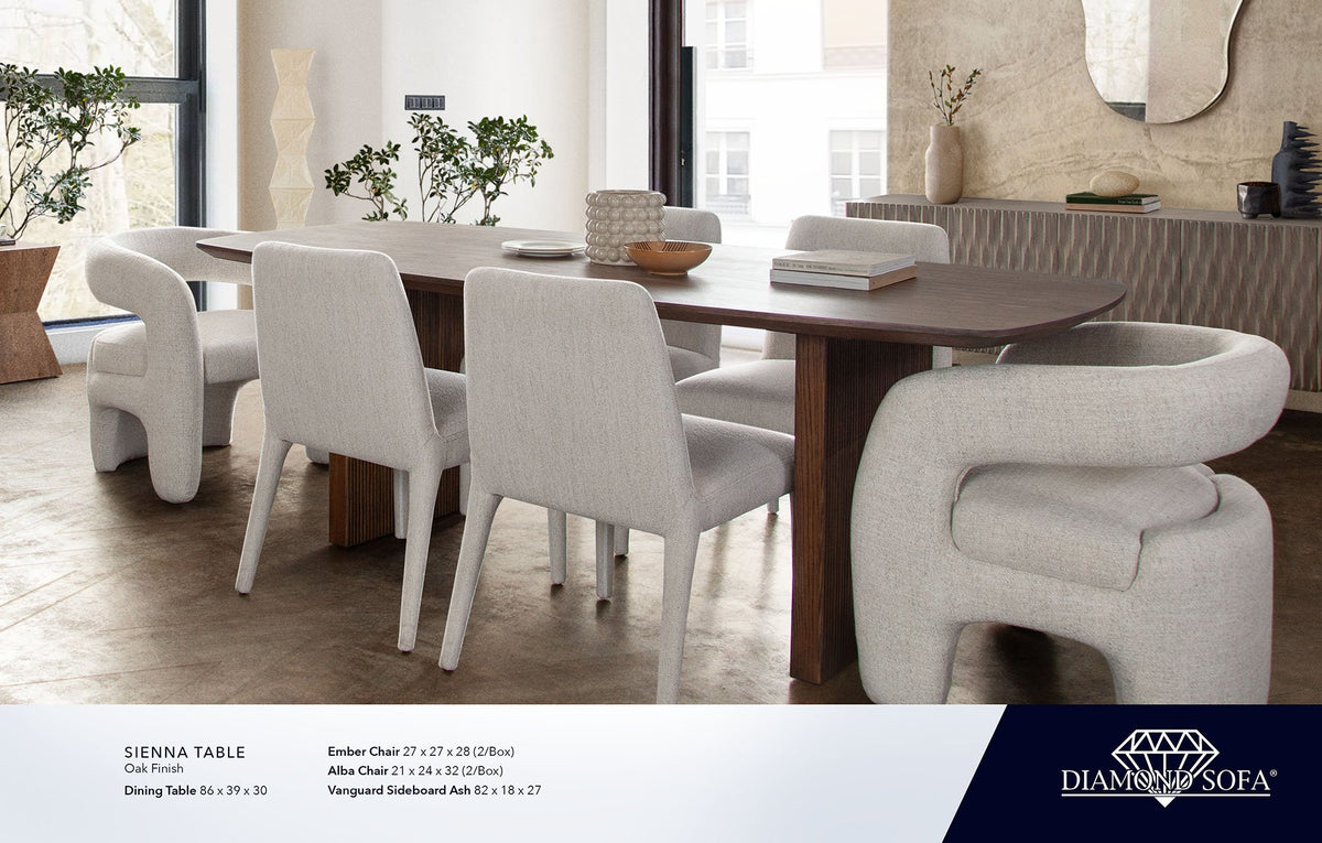 Alba Light Oat Fabric Dining Chair (Set of 2) - Ornate Home