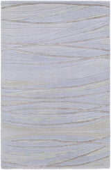 Sinai Light Blue Lined Wool/Viscose Rug - Clearance