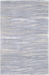 Sinai Light Blue Lined Wool/Viscose Rug - Clearance