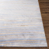 Sinai Light Blue Lined Wool/Viscose Rug - Clearance