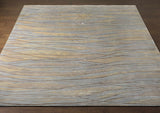 Sinai Light Blue Lined Wool/Viscose Rug - Clearance