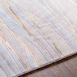 Sinai Light Blue Lined Wool/Viscose Rug - Clearance
