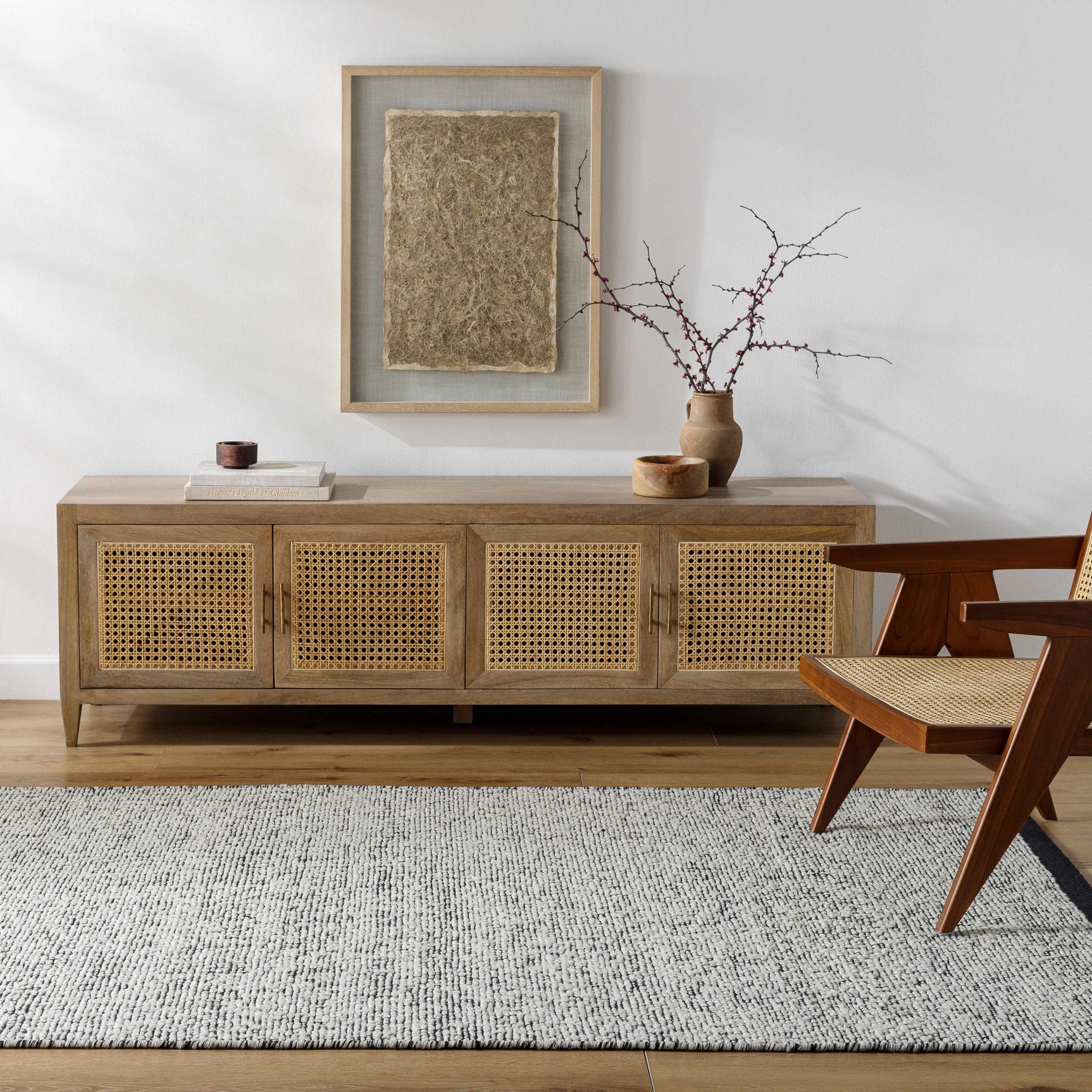Nenet Black Hand Woven Area Rug - Clearance