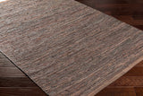 Aneko Khaki Handwoven Leather Rag Carpet - Clearance