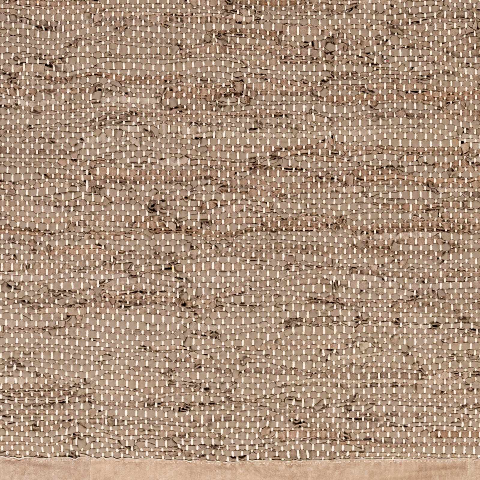 Aneko Khaki Handwoven Leather Rag Carpet - Clearance