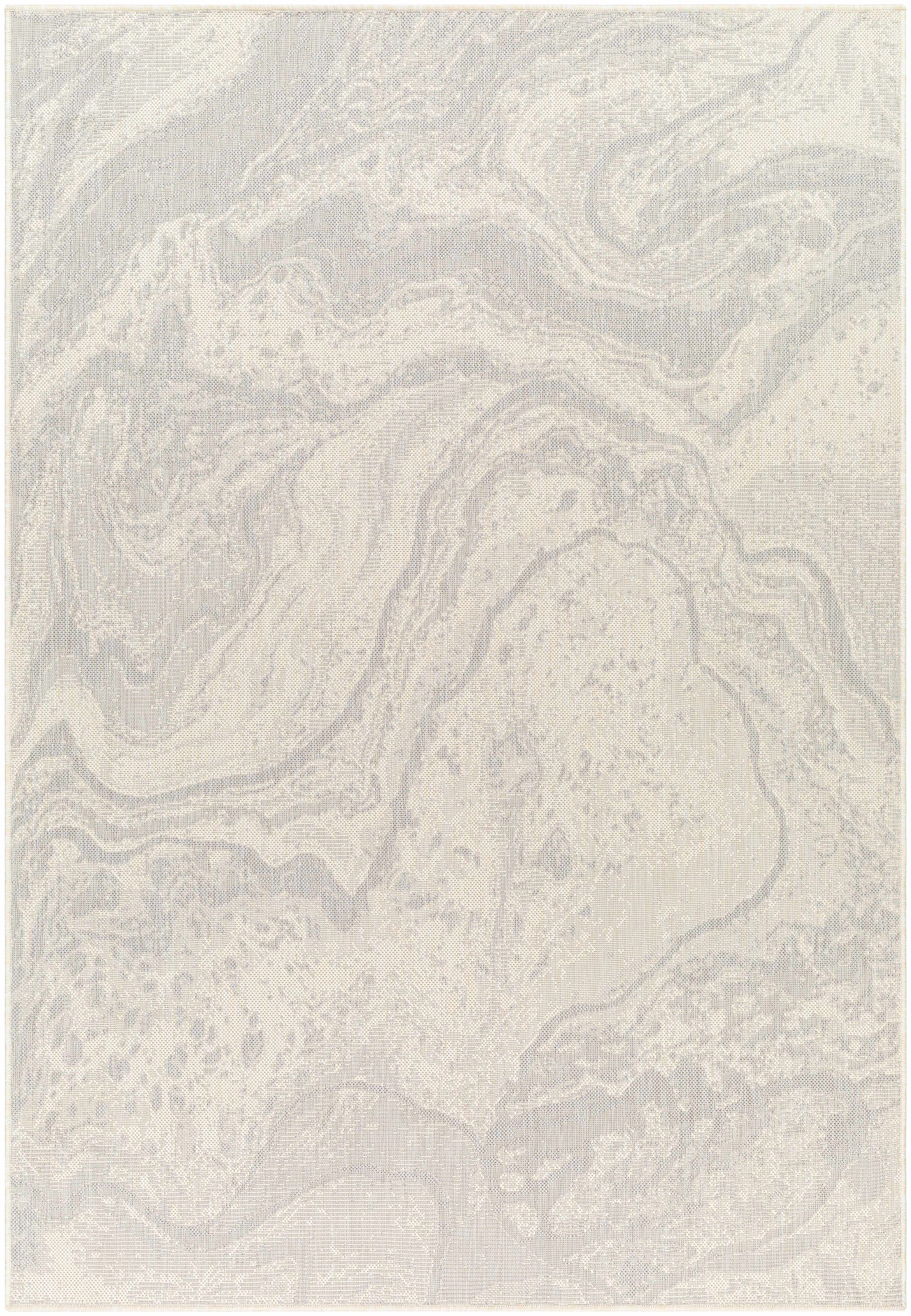 Basma Cream Marble Outdoor Area Rug - Clearance