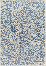 Garbo Blue Leopard Print Outdoor Area Rug - Clearance