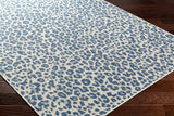 Garbo Blue Leopard Print Outdoor Area Rug - Clearance
