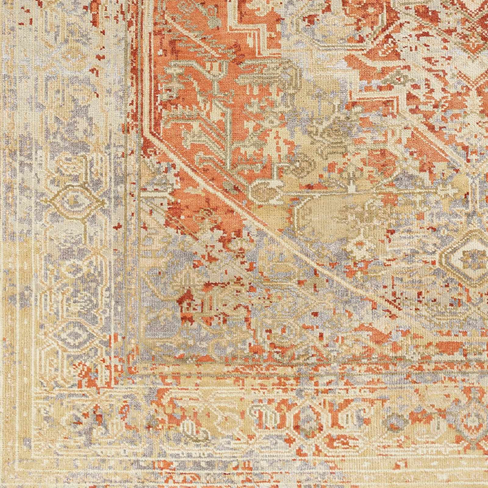 Juji Burnt Orange Wool Rug - Clearance