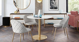 Stella Gloss White/Brushed Gold Bar Table