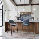 Desi Azure Gray & Walnut Counter Stool (Set of 2)