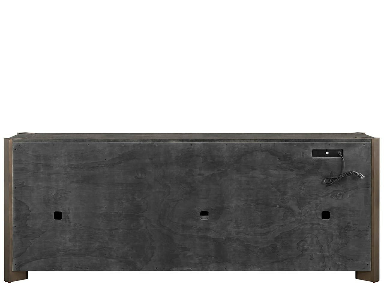 Modern Veil/Haze Four-Door Credenza With Power Bar And Wire Management
