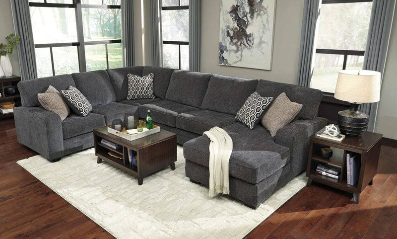 Tracling Slate 3pc RAF Chaise Sectional - Ornate Home