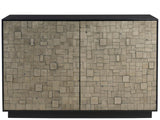 Cosmo Matte Black 48" Wide Two-Door Chest With Pyrite Texture