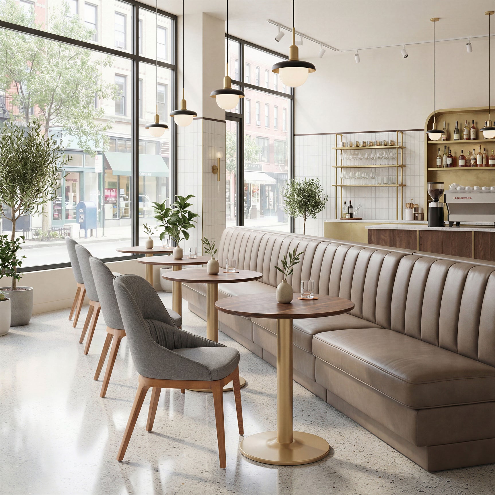 Alto Brown & Gold Bistro Table