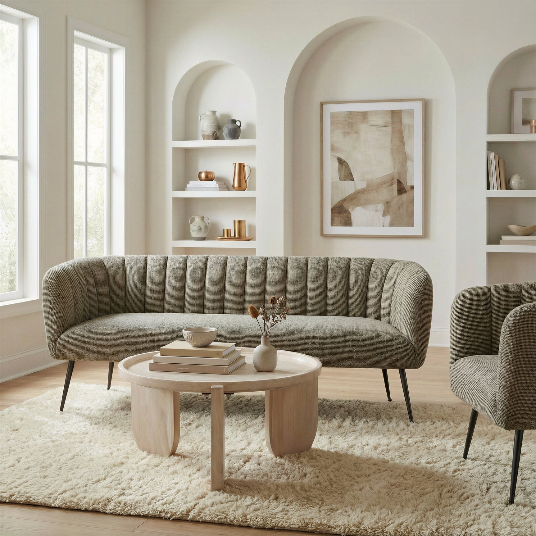 Deco Green Tweed Sofa