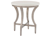 Aged Pewter/White End Table