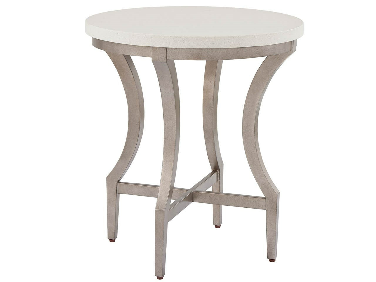 Aged Pewter/White End Table