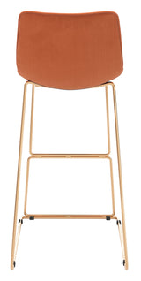 Adele Orange & Gold Barstool (Set of 2)