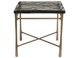 Cirrus Antique Brass/Cast Glass End Table