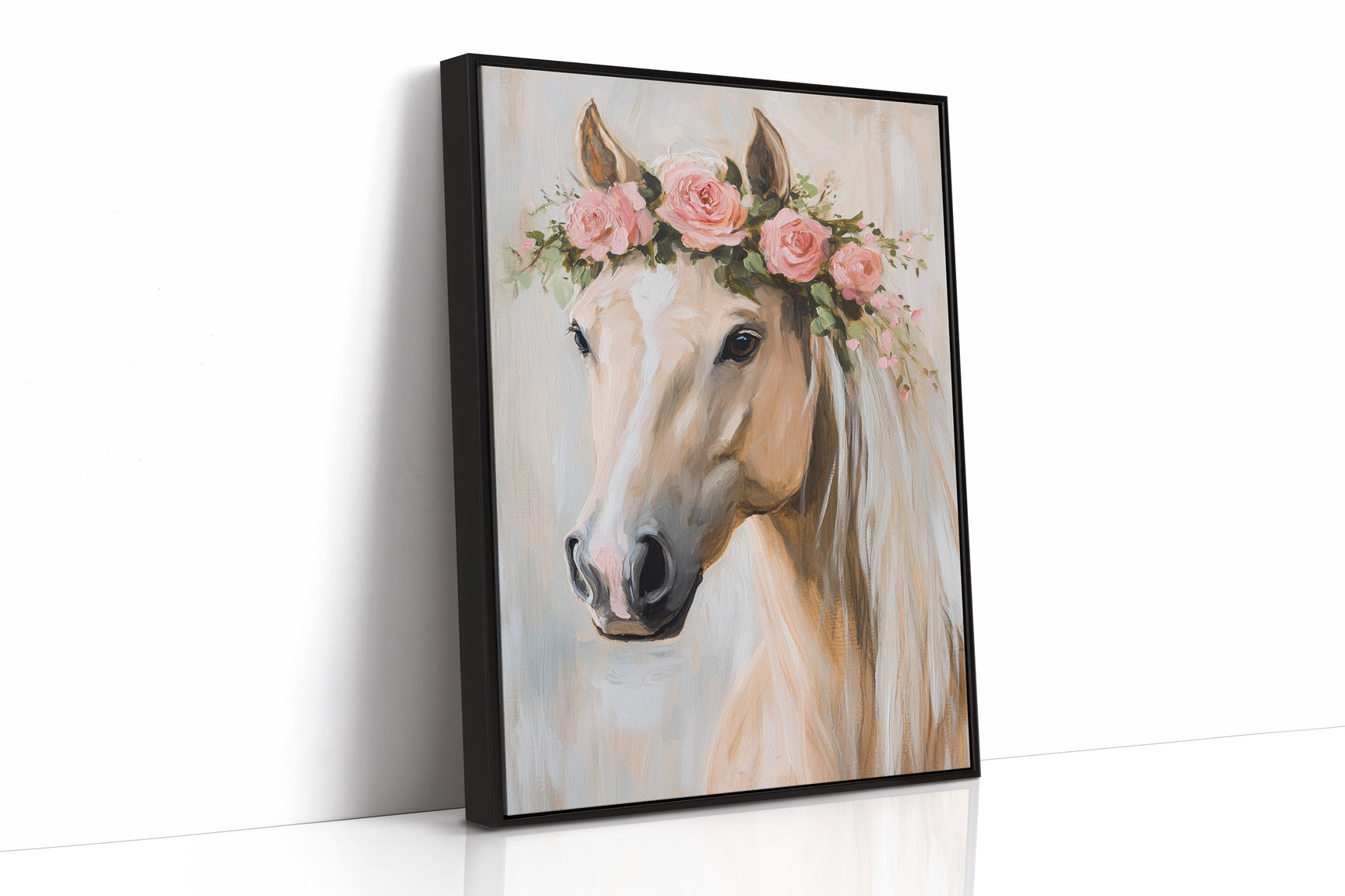 Petal-Crowned Horse Elegance