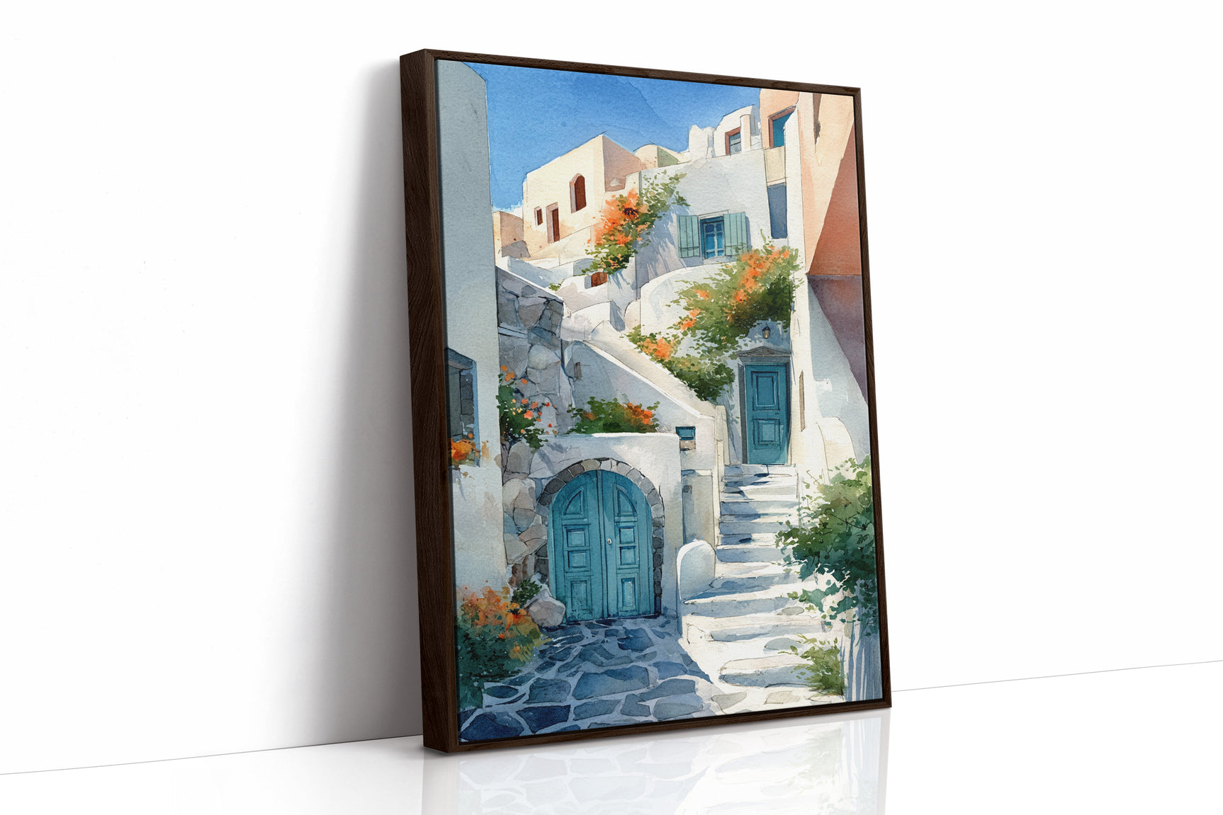 Steps Through Sunlit Bougainvillea