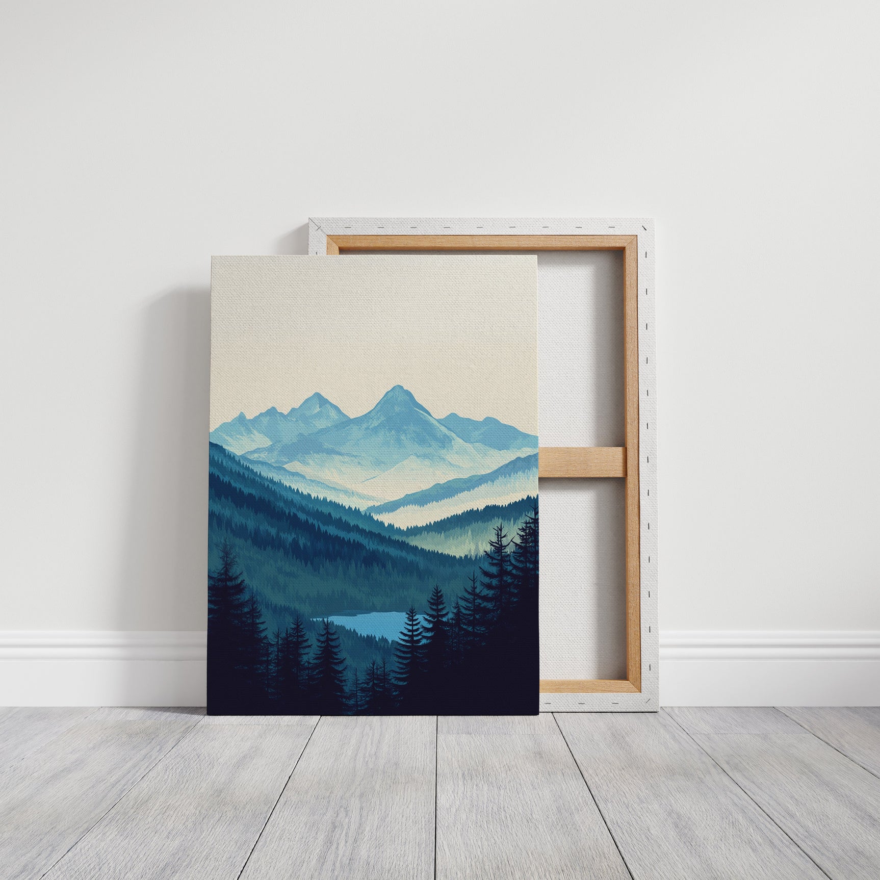 Serene Peaks - Tranquil Mountain Landscape Art