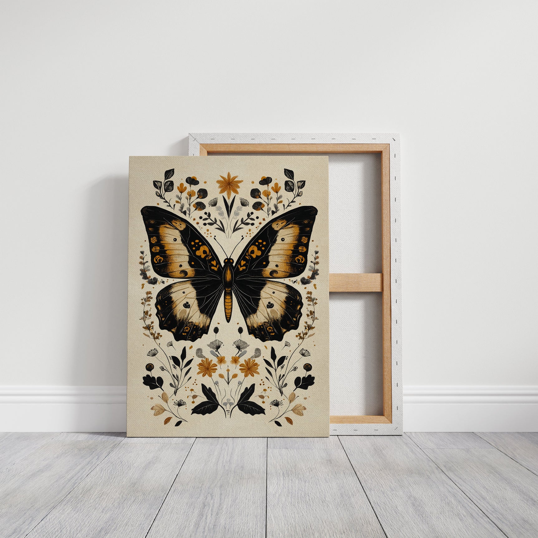 Gilded Monarch - Vintage Butterfly & Floral Art