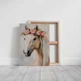 Petal-Crowned Horse Elegance